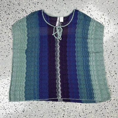 Absolutely Creative Worldwide Women's Boho Hippie Knit Top Multi-colored medium 
