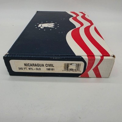 Vintage Annin Nicaragua Civil 3x5 Nylon Flag Nyl-Glo 196181 New Old Stock