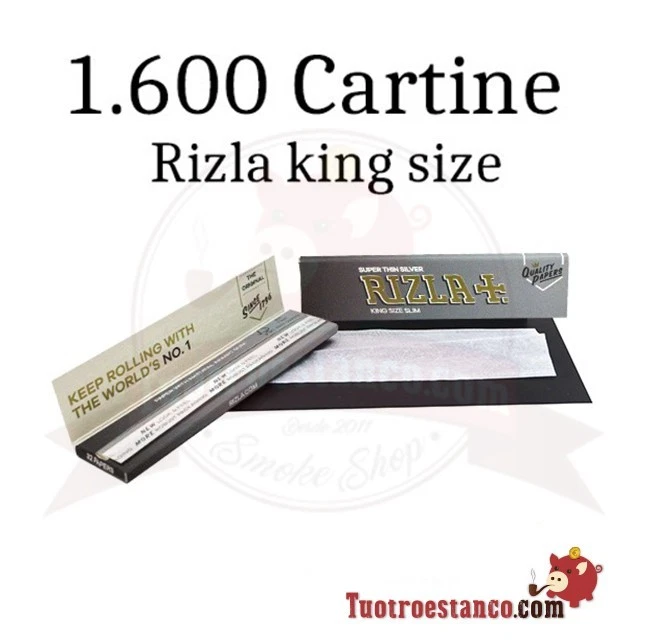 Cartine Rizla Argento Lunghe Silver KING SIZE Scatole Da 50 Libretti - Imagen 2 de 3