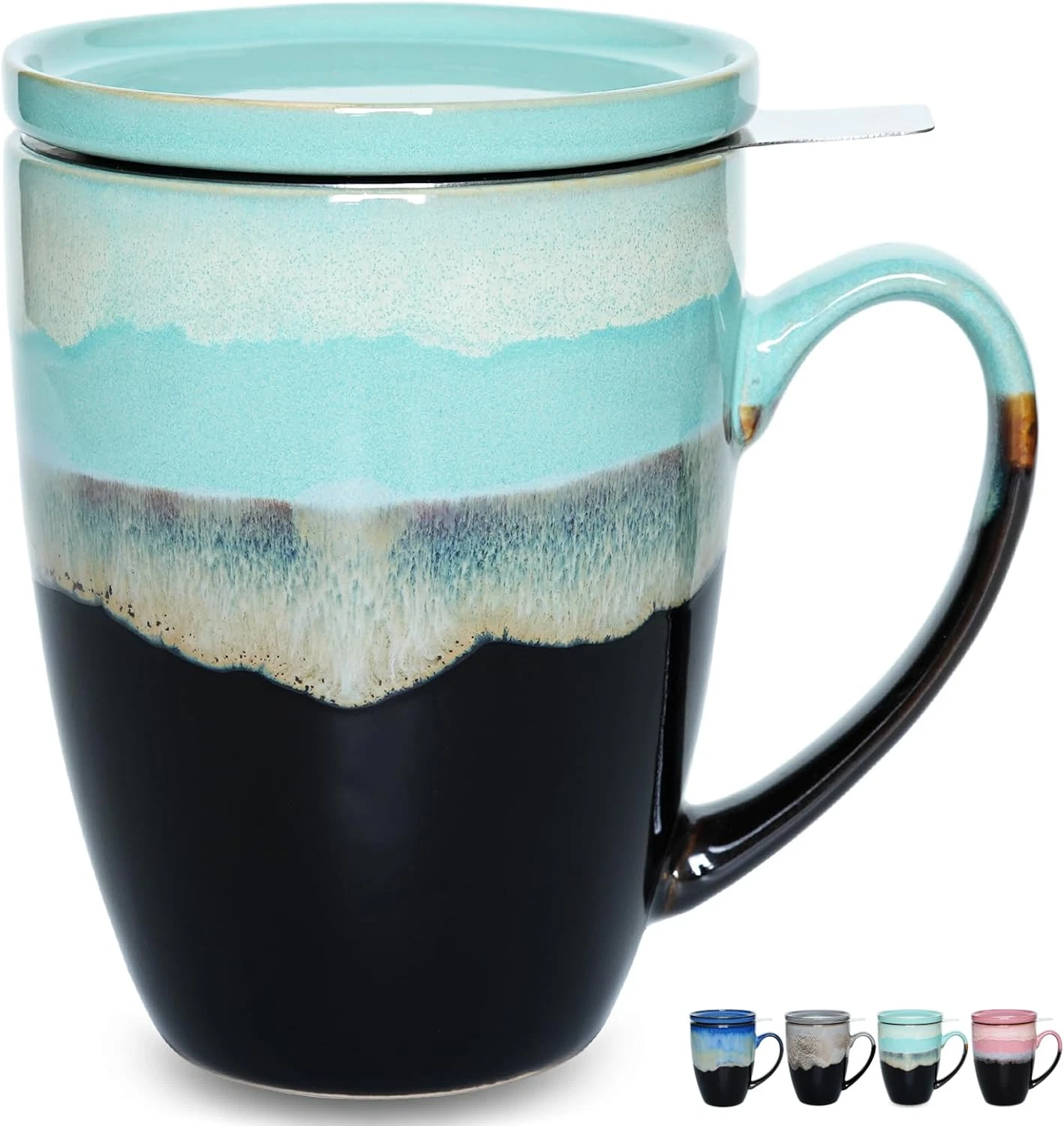 Ceramic Tea Cup with Infuser and Lid, 13.5 Oz, 4 Colors to Choose, Dishwasher an
Opens in a new wind