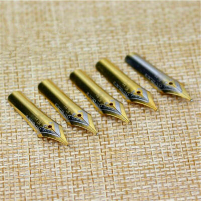 5PCS Universal Medium Sliver/Gold Nib Fountain Pen Replacement Nibs Practical