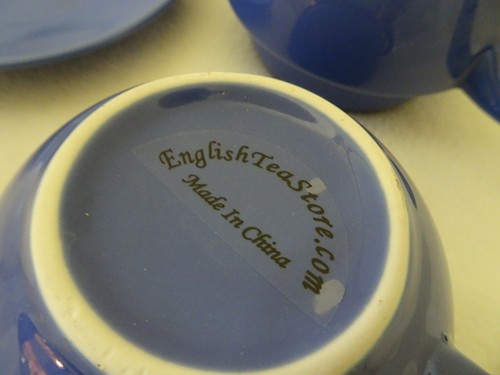 English Tea Store Periwinkle Blue Teapot w Sup/Saucer - Picture 4 of 8