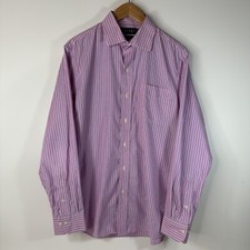 Lauren Ralph Lauren Slim Fit Non Iron Button Up Shirt Pink Mens 16 34/35