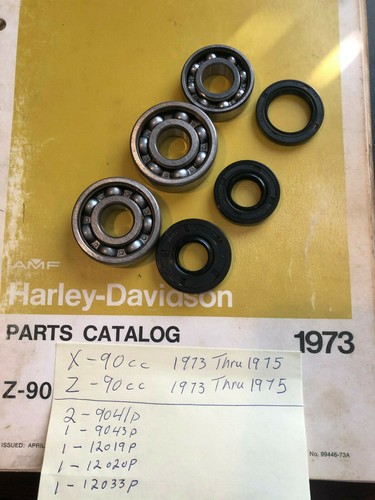 1973 HARLEY AERMACCHI Z-90CC CRANK BEARING & OIL SEALS (2)9041P (1) 9043P AMF - Picture 5 of 8