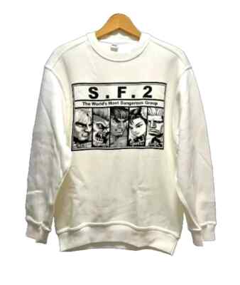 Street Fighter 2 Heros Ryu Ken Chun Li Classic Retro Gamers Sweater Weiß Pullover