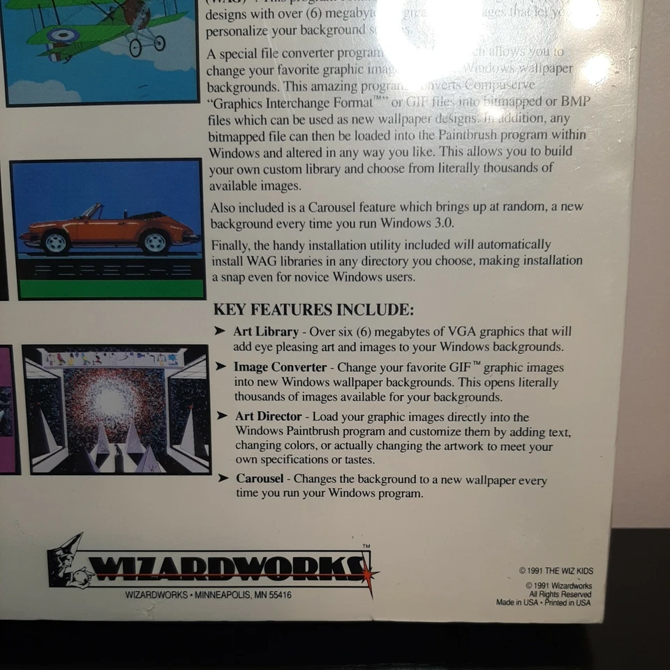 New Wallpaper Art Gallery Microsoft Windows 3.0 Vintage Box PC Wizardworks disks - Image 3 of 4
