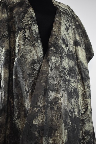 eskandar 0/S One Size Open Front Vest Jacket Floral Textured Oversized Lagenlook - Picture 8 of 21