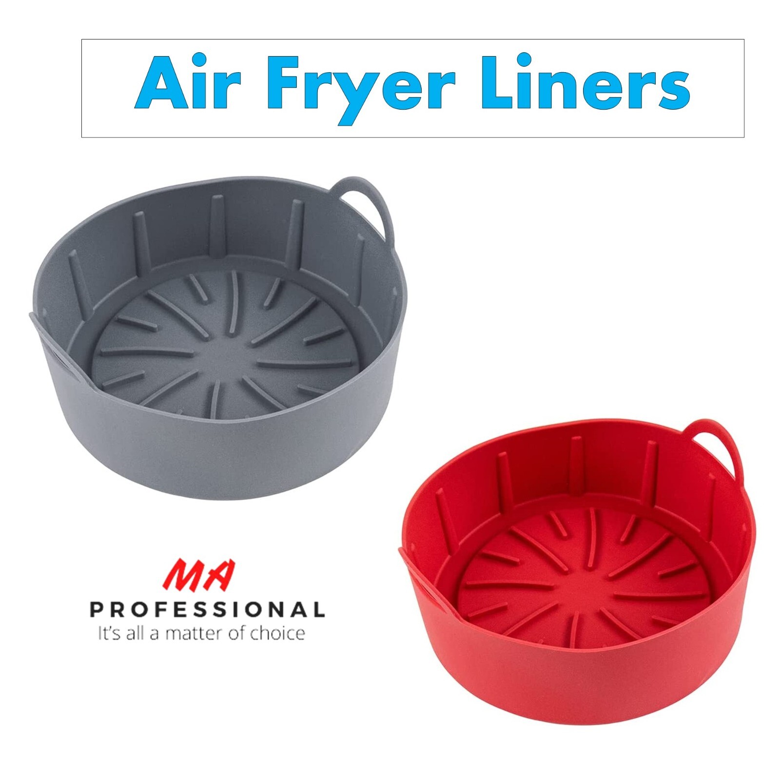 Silicone Air Fryer Liners 2 PCs Reusable Round Silicone Baking Pan