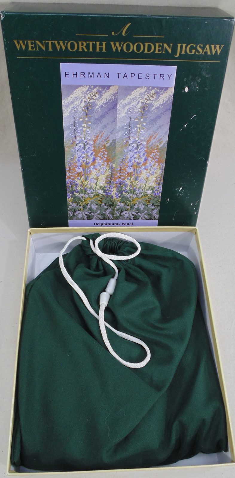 Rompecabezas de madera vintage Wentworth Ehrman tapiz delfinios panel 500 piezas
