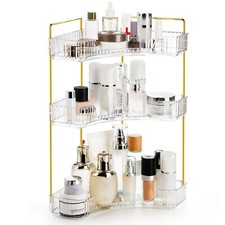 3 Tiers Corner Bathroom Counter Organizer, Clear Countertop Shelf Storage Rac...