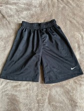 Nike Youth Shorts Size 7R Black Mesh Elastic Waist Lined Polyester Swoosh