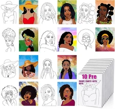 HAGUDAMU Pre Drawn for Painting for Adults 10 Pack 8X10 without Frame Sip and Pa