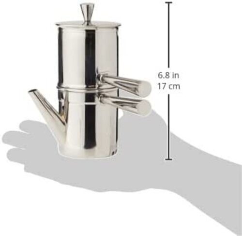Ilsa Stainless Steel Neapolitan Drip Coffee Maker with Spout, 1-2 cup