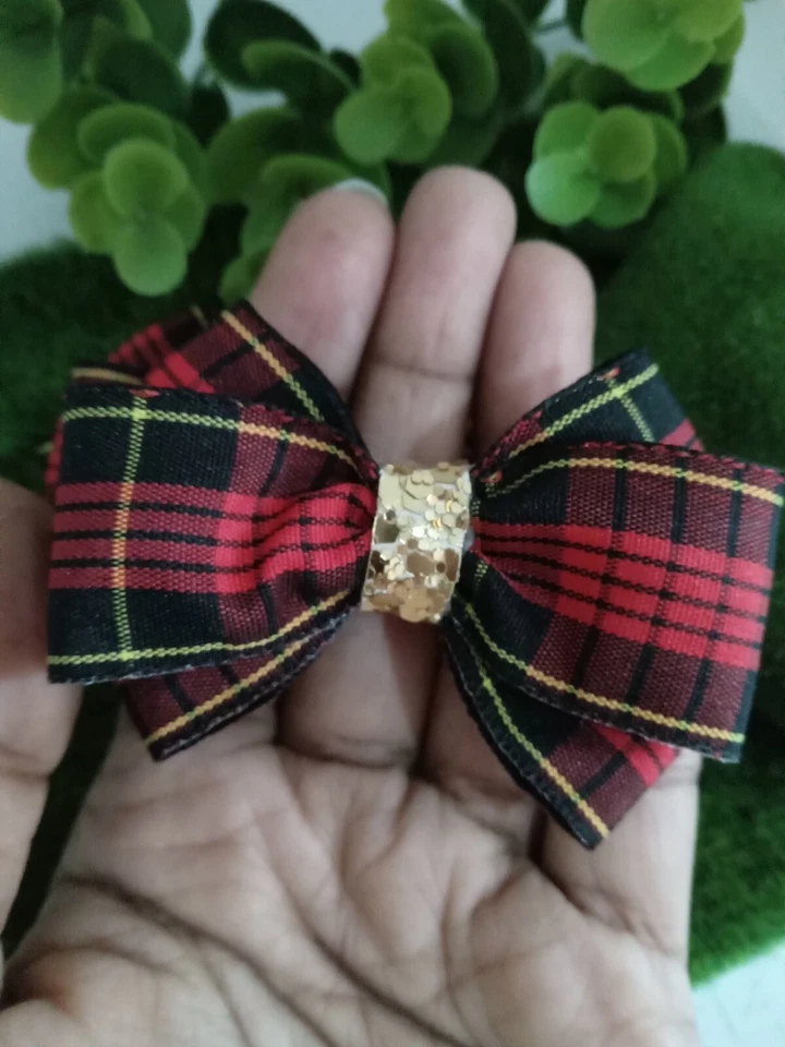 Conjunto de moño rojo de Navidad accesorios para el cabello para bebés niños pequeños Foto 3 de 4