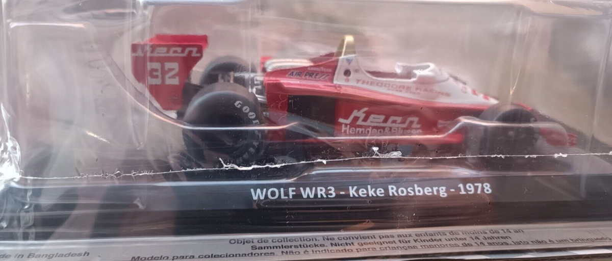Wolf F1 - Keke Rosberg - 1978 - Modèle réduit de voiture à l'échelle 1 Wolf F1 - Keke Rosberg - 1978 - Modèle réduit de voiture à l'échelle 1