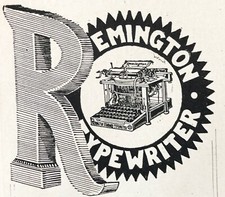 REMINGTON Typewriter Wide Carriage Machine Model No.6,7,8 Antique 1898 Print Ad thumbnail
