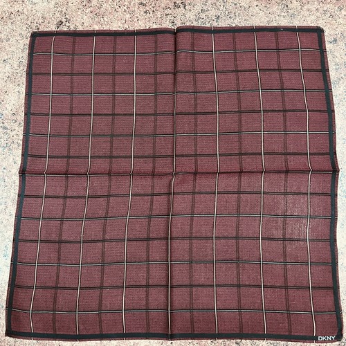 CLASSIC RED CHECKED ART HANDKERCHIEF VINTAGE PLAIN COTTON MEN POCKET SQUARE 18" - Picture 3 of 3