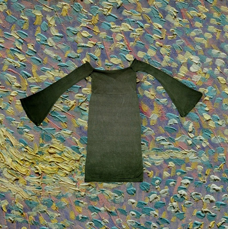 SEXY MAMA MATERNITY Dress Army Green BOAT NECK Long Sleeve Size XS Women's  - Image 2 of 4