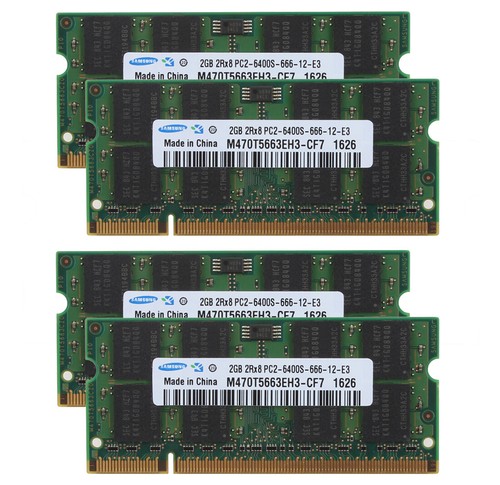 8GB Samsung 4X 2GB 2RX8 PC2-6400 DDR2 800Mhz 200pin SODIMM Laptop Memory RAM $GS - Picture 1 of 11