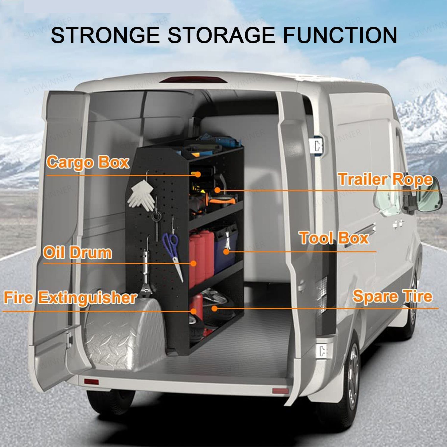 Van Shelving Storage for Transit Connect,NV200,Chevy City Express