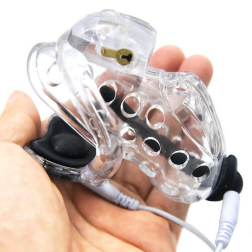 New Embedded Design Electri Shock Male Chastity Device Belt Cage Restraint - Picture 10 of 19