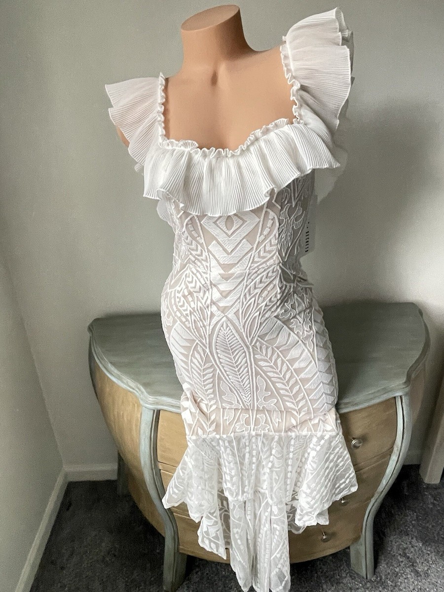 Saints Secrets Maxi Dress Mermaid Trumpet Gown Size Juniors M Ivory Nude