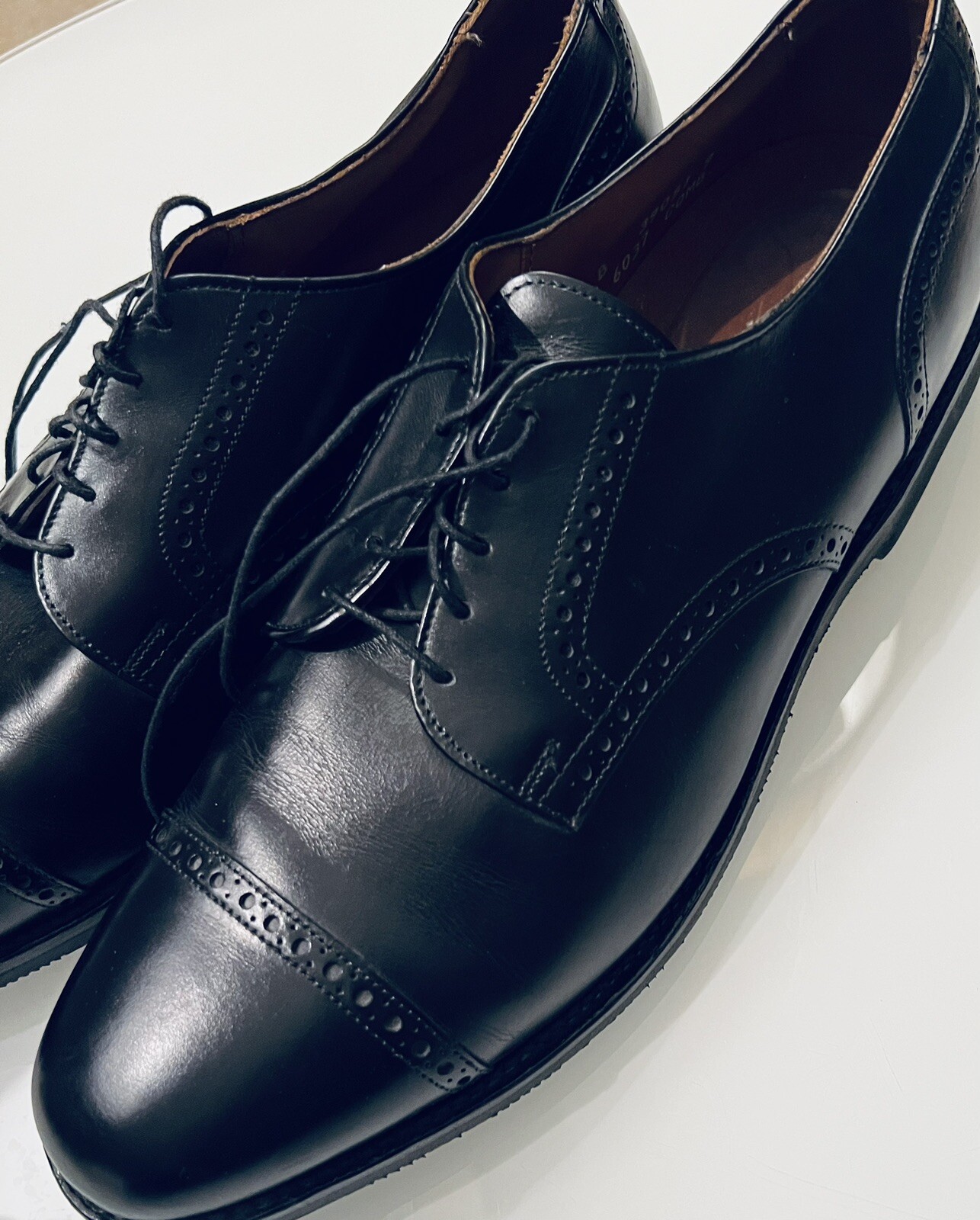 SAOLA ALLEN EDMONDS CORPORATE CASUALS punta nera Oxford taglia 13 B