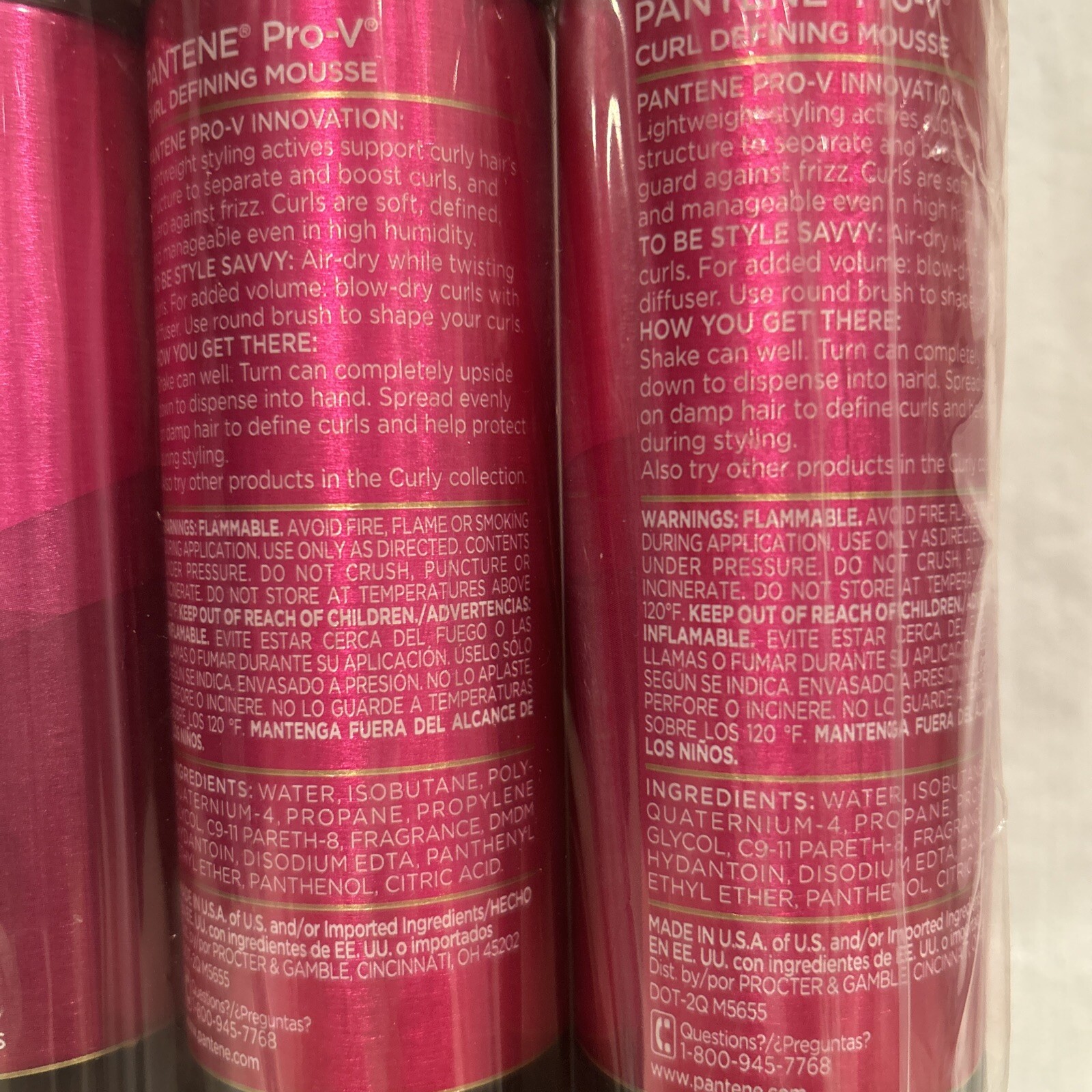 3 Pack Pantene Pro-V Curl Defining Mousse Maximum Hold 6.6 oz Original Formula
