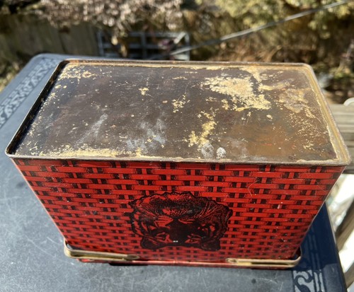 Tiger Bright Sweet Chewing Tobacco Red Lunch Box Tin Wild Animal Advertising - Picture 14 of 14