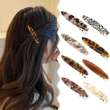 8Pcs Acetate Hair Clips Set Oval Bangs Side Duckbill Hairpins Hair Accessor ↔