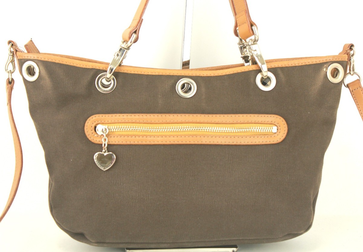 Burberry Blue Label Canvas & Leather 2 Way Shoulder Bag Hand Burberry Blue Label Canvas & Leather 2 Way Shoulder Bag Hand