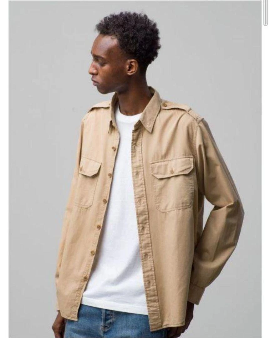 Japan Used Fashion] Rrl Double R L Military Shirt Beige | eBay
