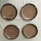 Set Of 4 Frankoma Pottery Plainsman Brown Satin 5G   6 1/2” Salad/Bread Plates