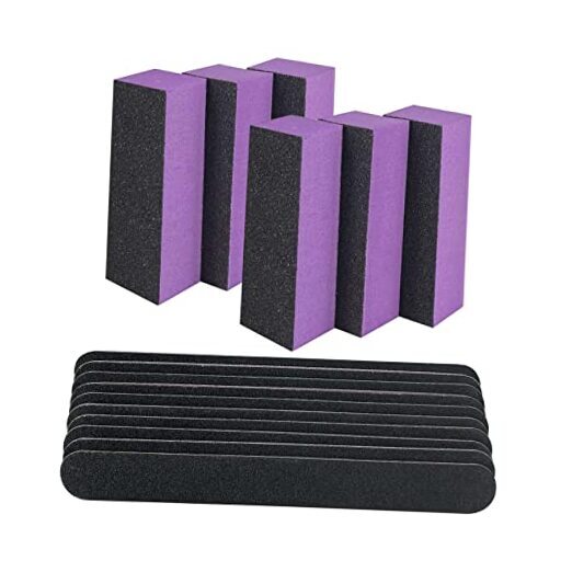16 Pack Nail File and Buffer Block, Professional Manicure Tools Kits, 100/180