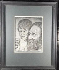 Framed And Matted Drypoint Etching