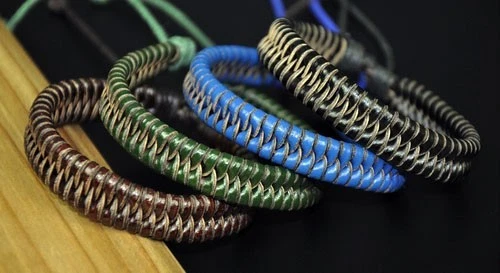 JS83 классический серфер плетеный кожаный браслет повязка на запястье манжеты классный мужской коричневый - Изображение 2 из 2