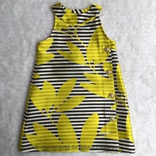 Versace Young Floral Little Girl Party Dress Black Yellow Striped Size 24 M with