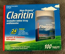 New Claritin Allergy 100 10mg Tablets 24 Hour Antihistamine Sneezing 10/2027