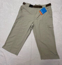 Columbia Psych to Hike Omni Shade/Wick UPF 30 Knee Pant Beige Womens Size 8 NWT