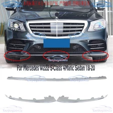 Chrome Front Bumper Strip Protector Cover For Mercedes W222 S-Class 4Matic 18-20