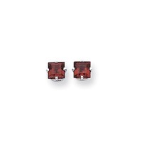 14k White Gold 5mm Princess Cut Synthetic Garnet Earrings. Gem Wt- 1.9ct on sale 14k White Gold 5mm Princess Cut Synthetic Garnet Earrings. Gem Wt- 1.9ct on sale