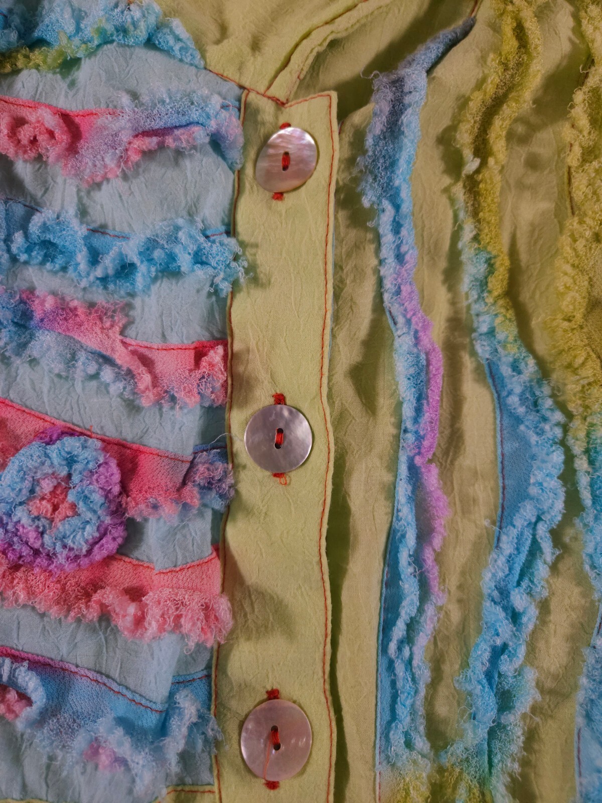 Vintage Yak Magik Patchwork Jacket Embellished Co… - image 4