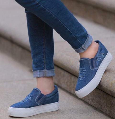 Womens Denim Jeans Loafers Sneakers 