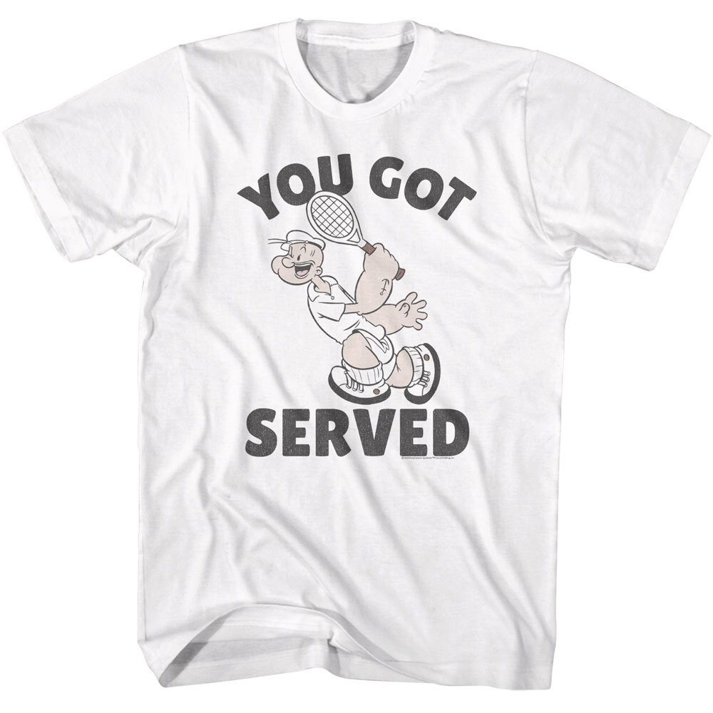 Popeye Sailor Man T-Shirt Spinach Lover Comic Strip Icon You Got Served White