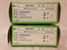 Lot of 2 Leviton 10 Pack 15A-125V Outlets -WHITE- 15A-125V 5320-WCP