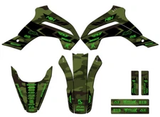 2021-2022 KLX 140 R RL APACHE Green Senge Graphics Kit Compatible with Kawasaki