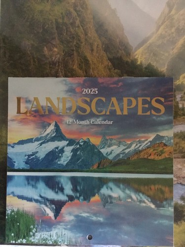 2025 Landscapes Wall Calendar 12-month 12x24 With Free 6x6 Calendar - Picture 3 of 3