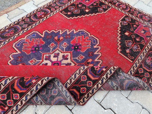 Vintage Turkish Rug, 4x7 Handmade Antique Rug, Oushak Rug Small, Entryway Rugs - Picture 8 of 10
