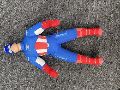 Captain America Plush Vinyl Head 19" Toy RARE - Picture 2 of 12