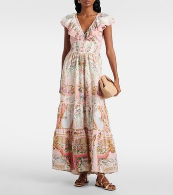 Camilla | Tiered Dress with Neck Frill Lisbon Lullaby, S Pink | Lisbon Lullaby | Signature Designs